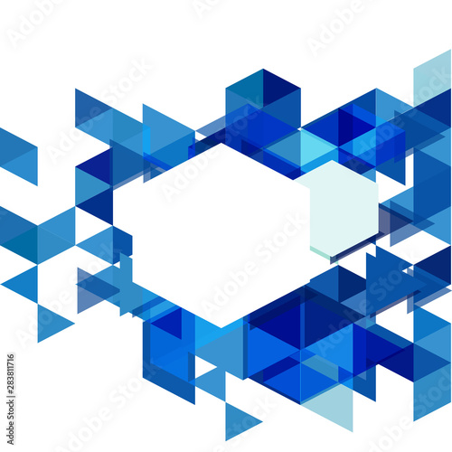 Fototapeta Naklejka Na Ścianę i Meble -  Modern blue geometrical abstract template for business or tech, Vector illustration