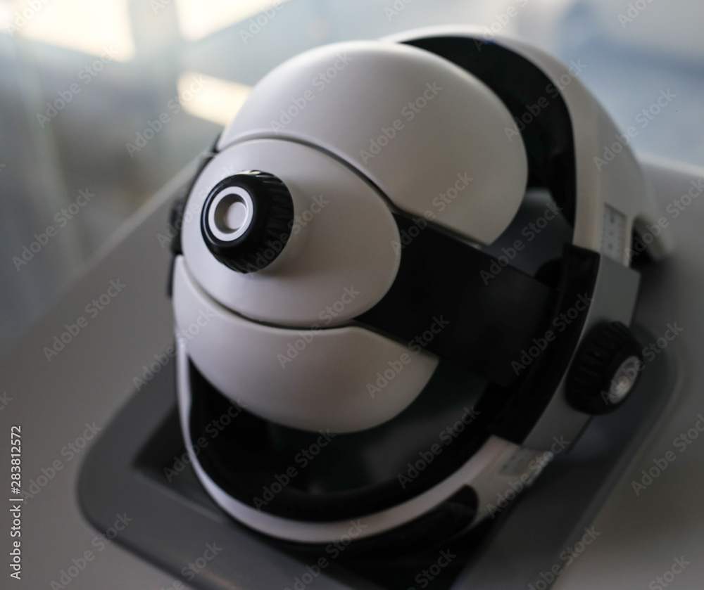 Fototapeta premium Innovative modern helmet for medical diagnostics.