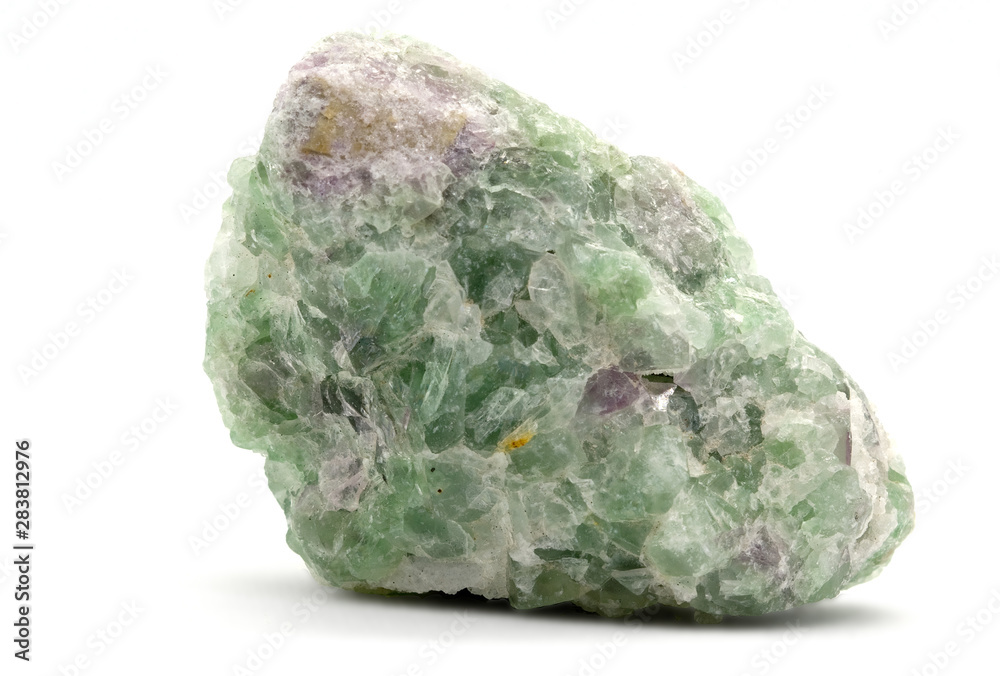 Green Fluorite isolated on white background Green Fluorite isolated on white background