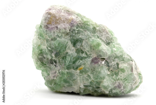 Green Fluorite isolated on white background