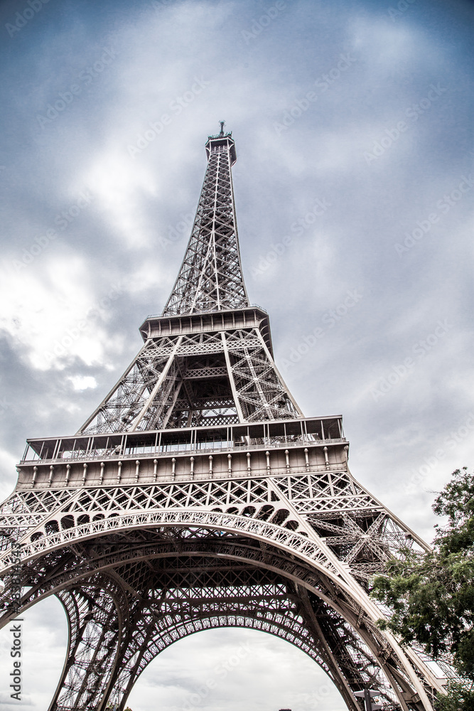 Views of the Eiffel Tower in Paris, France