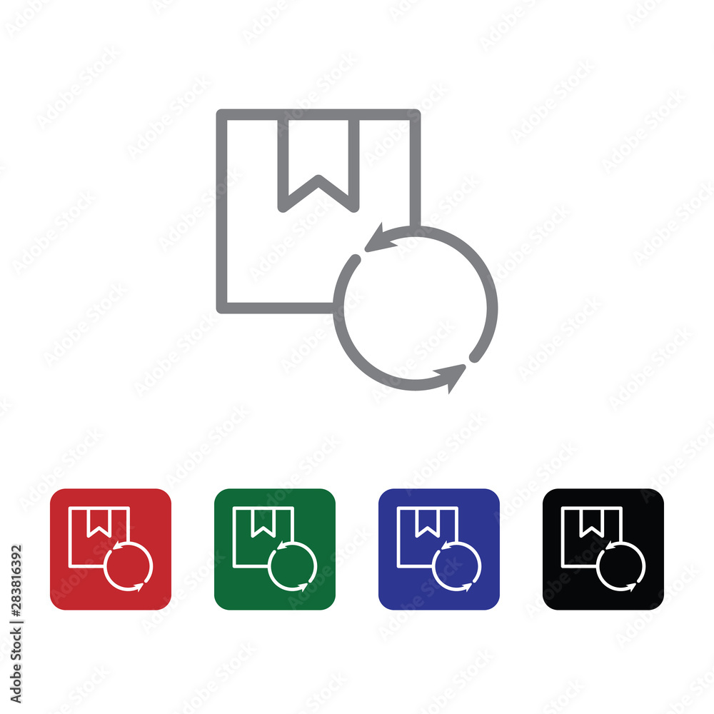 Box, delivery, management, reverse vector icon . Simple element illustration from UI concept. Box, delivery, management, reverse vector icon . Cargo Icon Vector Illustration