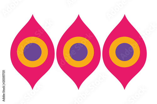 Isolated ornament feathers vector design