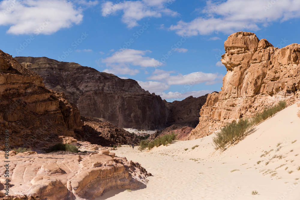 mountains and rock formations in the sinai desert 