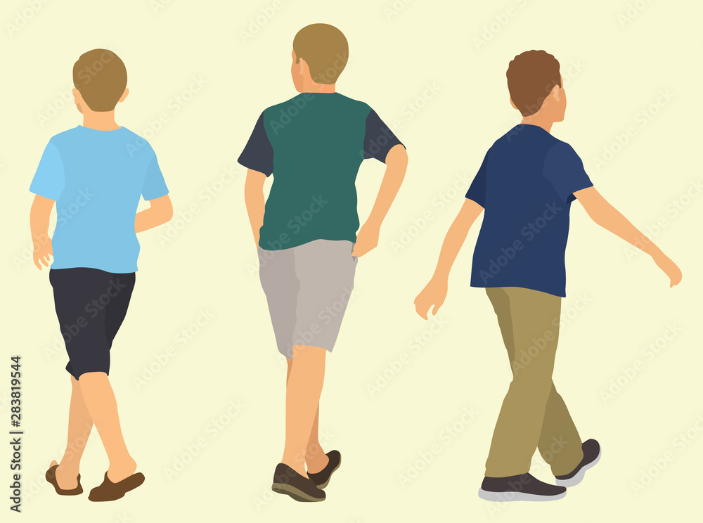 Fototapeta premium Little Boys walking Away