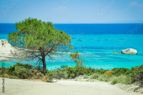 beautiful nature by the sea greece background