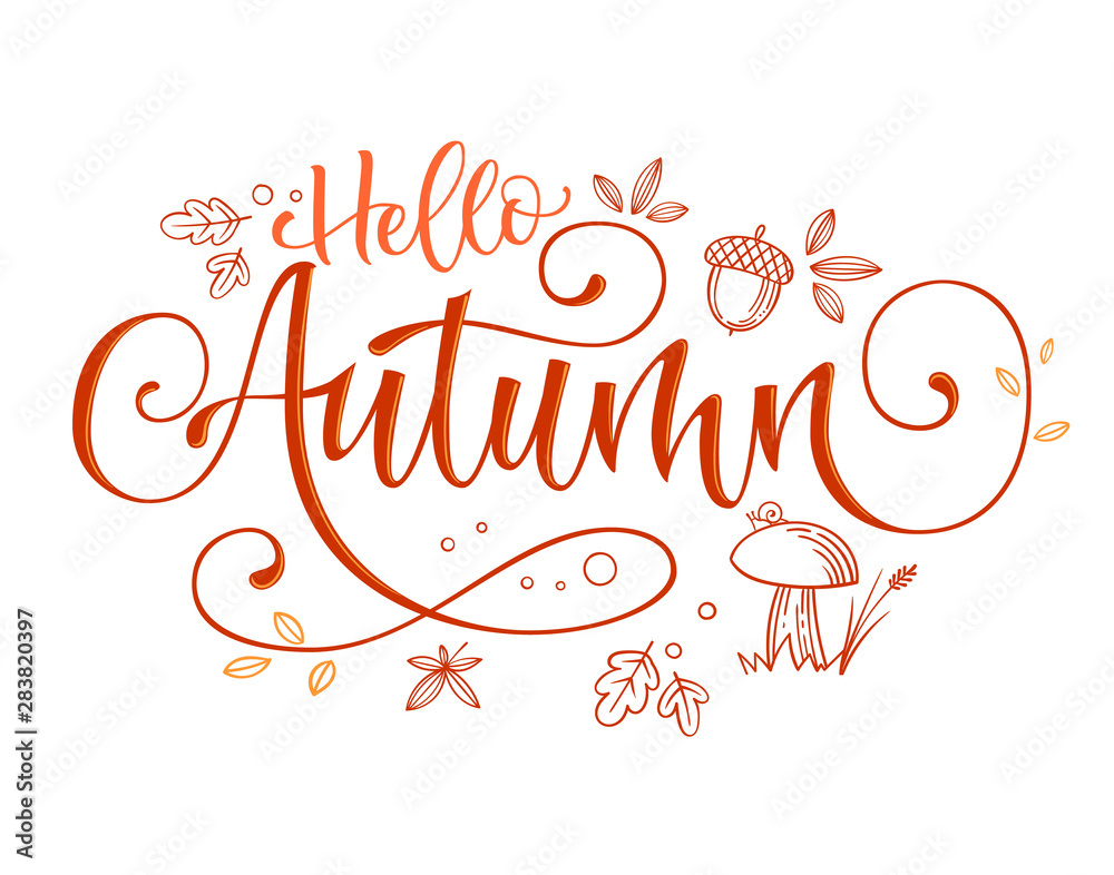 Autumn Season quote. Hand drawn modern calligraphy. Autumn Season quote. Hand drawn modern calligraphy.