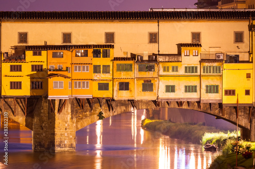 Detail of famous Ponte Vecchio bridge in Florence, Tuscany, Italy photo