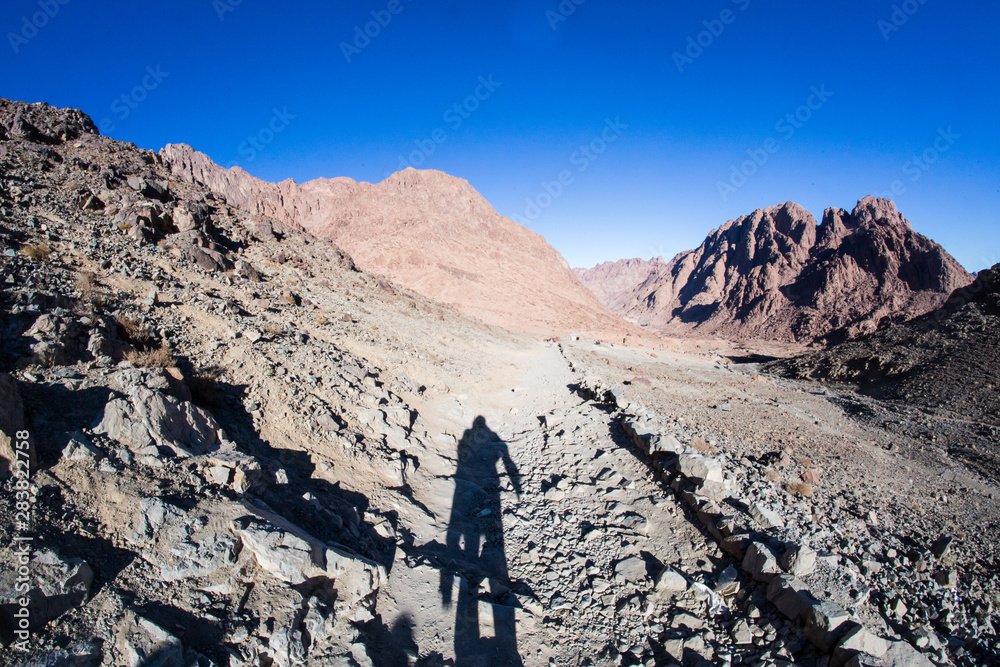 mountains and rock formations in the sinai desert 