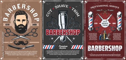 Fotografia Beard shave men hairdresser, haircut barber shop
