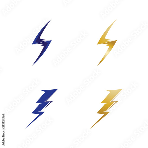 electric Vector lightning icon logo and symbols
