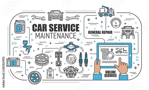 Car service center, online mechanic maintenance