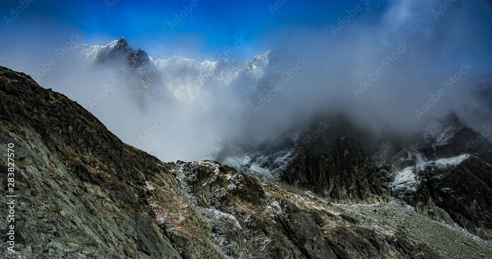 Mountain peaks with beautiful sky. High Tatry. Slovakia. Gerlah. Mountain peaks with beautiful sky. High Tatry. Slovakia. Gerlah.