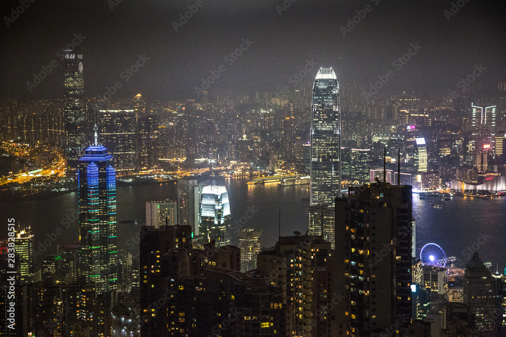 Fototapeta premium Hong Kong city, the streets and the river