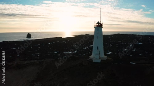 Reykjanesviti lighthouse on Reykjanes peninsula in Southern Iceland photo