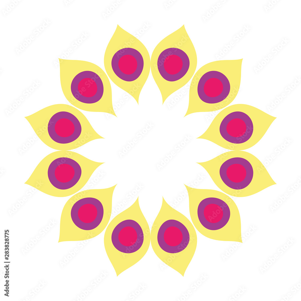 Isolated ornament feather round vector design Isolated ornament feather round vector design
