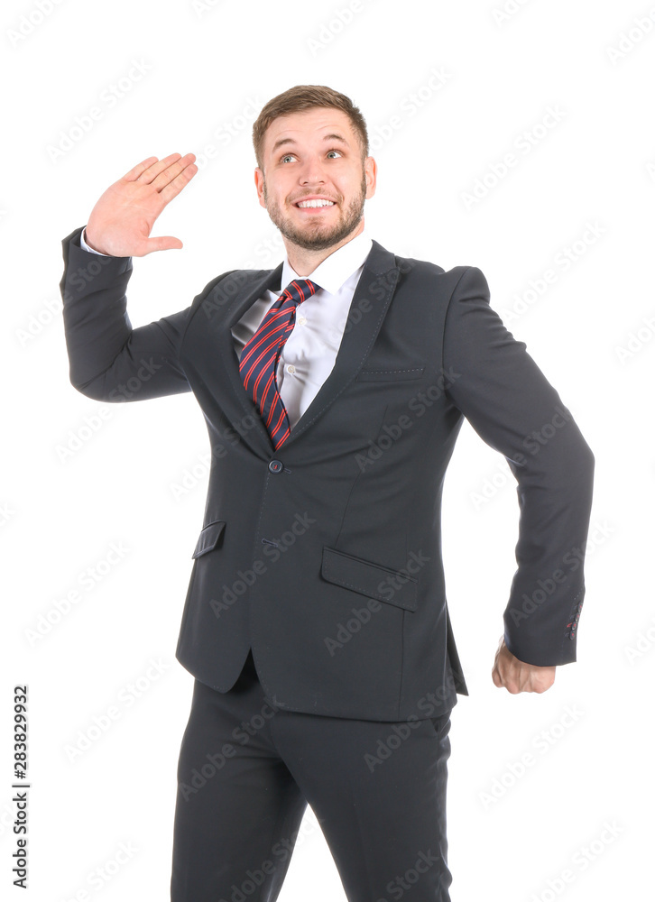 Handsome businessman on white background Handsome businessman on white background