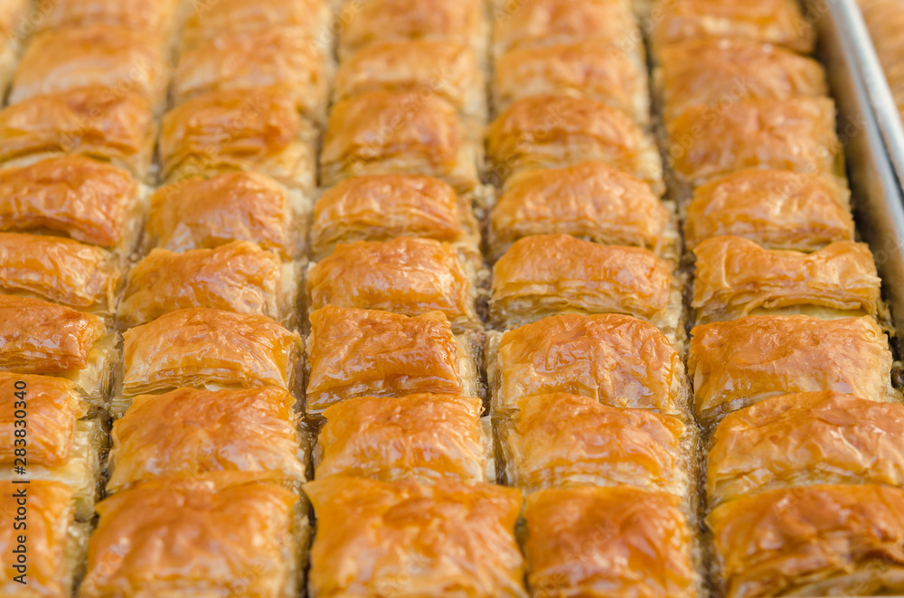 Traditional turkish ramadan dessert called baklava