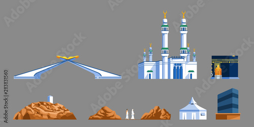 Mecca Landmark Flat Graphic Collection