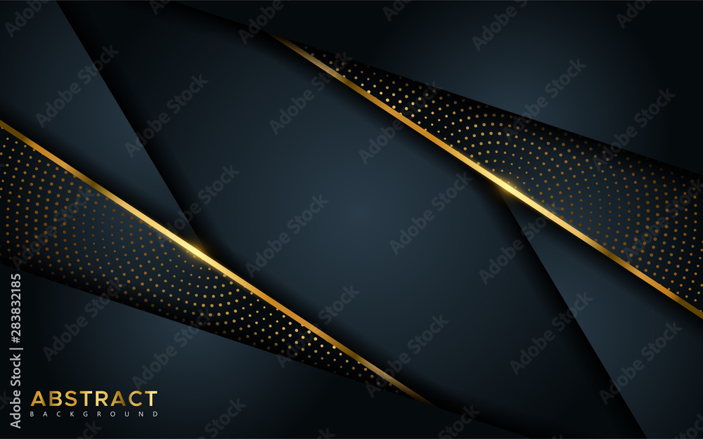 Abstract luxury dark background with golden lines and circular glowing golden dots combinations. Abstract luxury dark background with golden lines and circular glowing golden dots combinations.