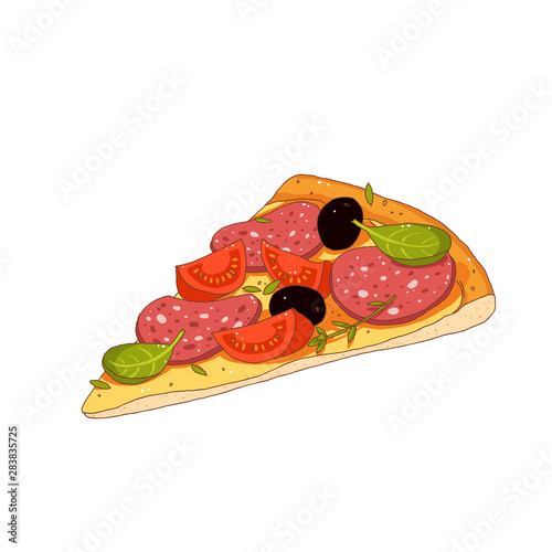 Pizza. Vector hand-drawn sketch