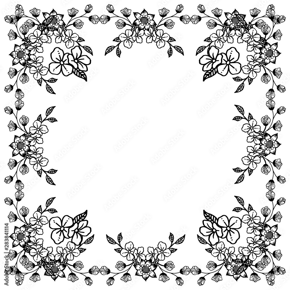 Decoration pattern of card, with background floral frame abstract. Vector