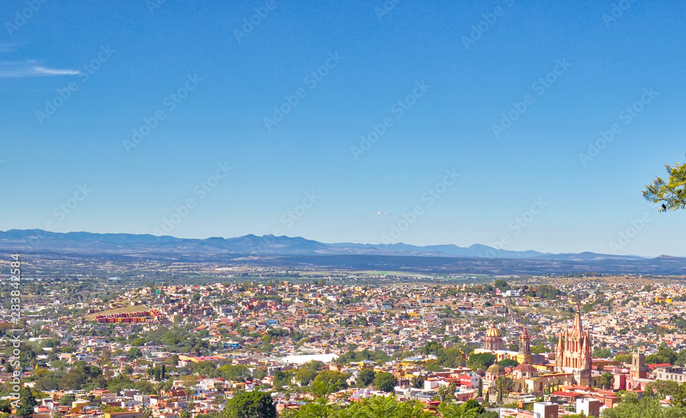 Panoramic view of San Miguel de Allende from a city lookout