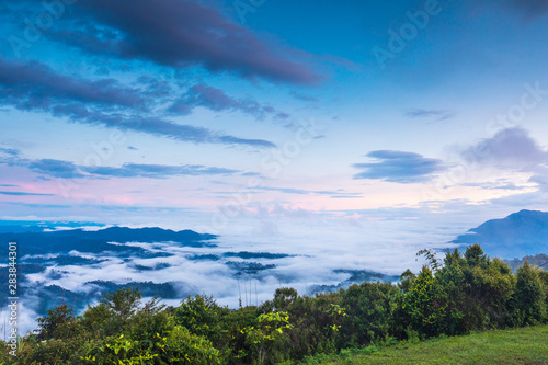 Landscape sea of mist on high mountain in Phitsanulok province, Thailand.