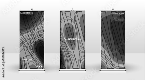 Vertical banner template design. can be used for brochures, covers, publications, etc. Concept of a wave background wood pattern