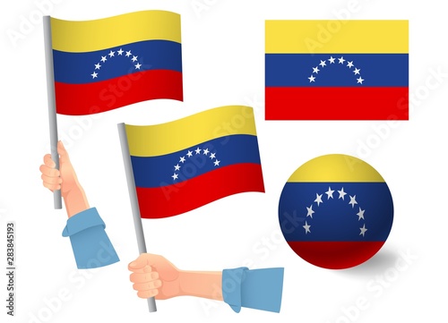 venezuela flag in hand icon