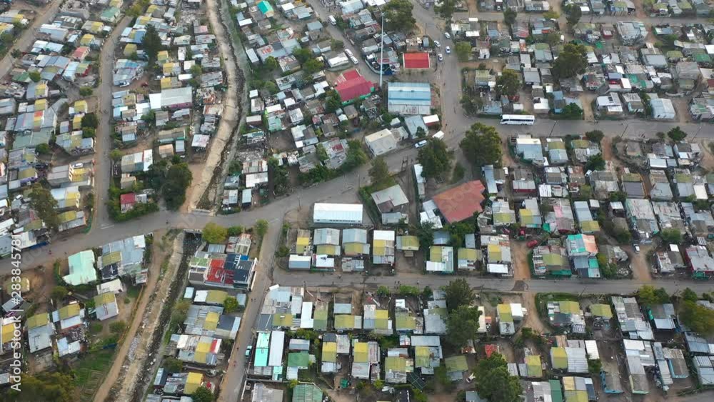 Aerial view of a township community in Cape Town, South Africa. Aerial view of a township community in Cape Town, South Africa.