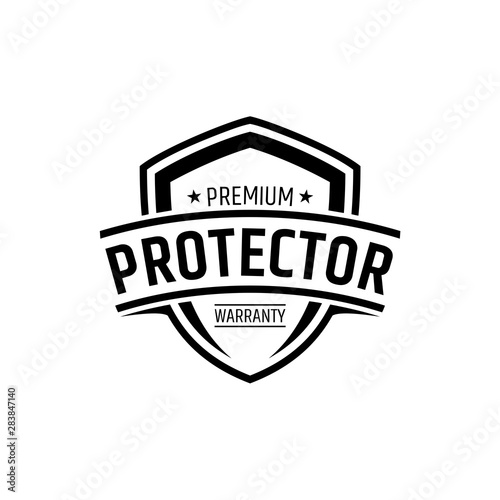 shield stamp logo.flat emblem style.protection vector template.modern design