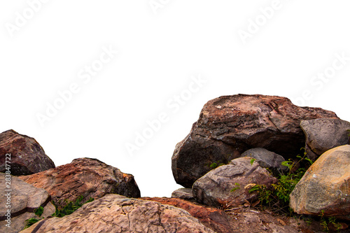 The trees.Rocks and Stone on the Mountain .Isolated on White background