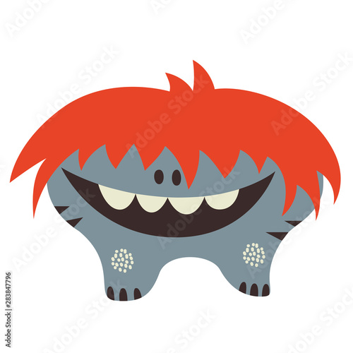 Monster flat color illustration on white