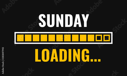 sunday loading with progress bar, vector illustration