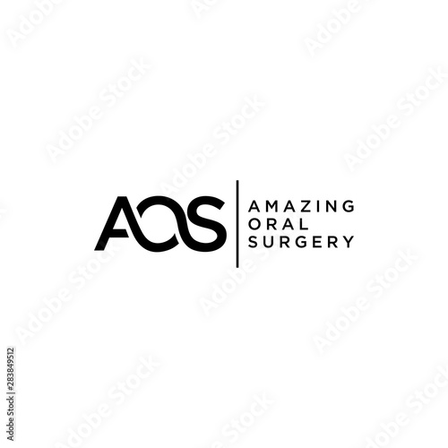 Illustration letter AOS sign Amazing Oral Surgery logo design graphic template photo