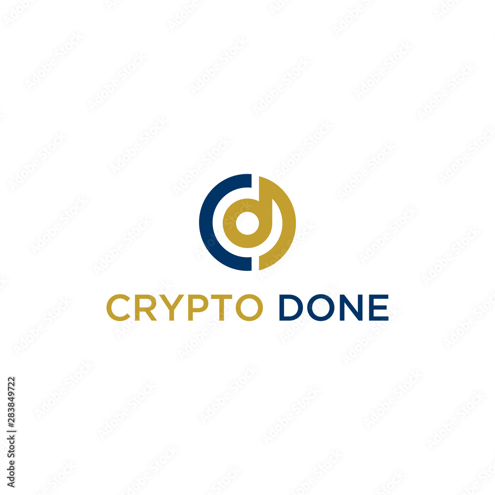 Logo initial CD for Crypto coin logo design illustration