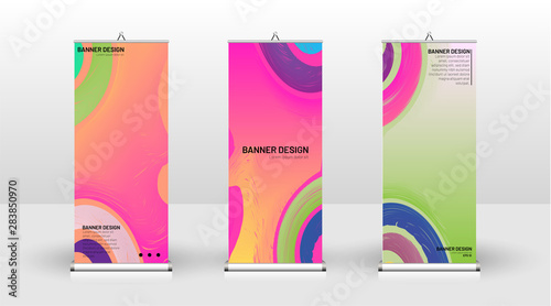 Vertical banner template design. can be used for brochures, covers, publications, etc. The concept of a liquid wave background pattern