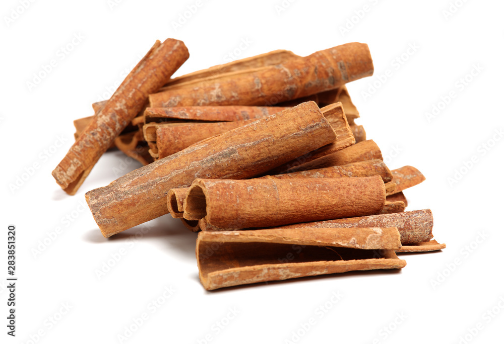 Cinnamon on a white background Cinnamon on a white background