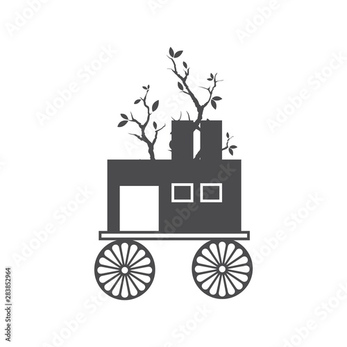 artistic vintage abstract cart art vector logo and illustration