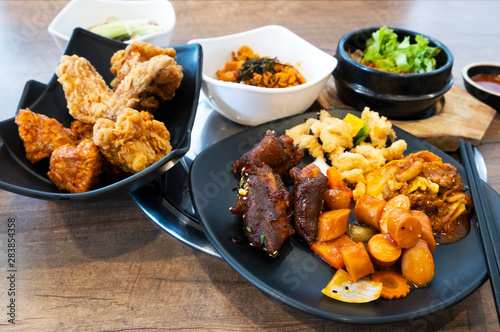 Various Korean food on the table