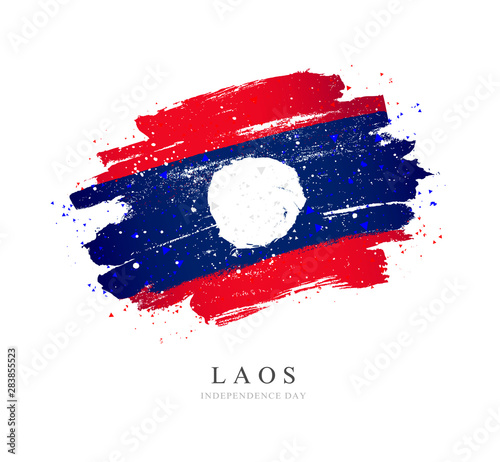 Flag of Laos. Vector illustration on a white background.