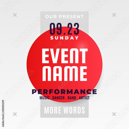 Modern colorful fluid coming soon event poster background design with simple geometric shape abstract element vector illustration