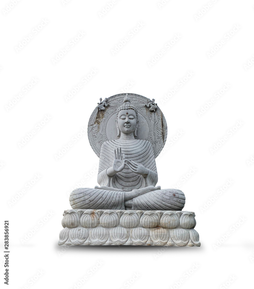 marble buddha statue isolated on white