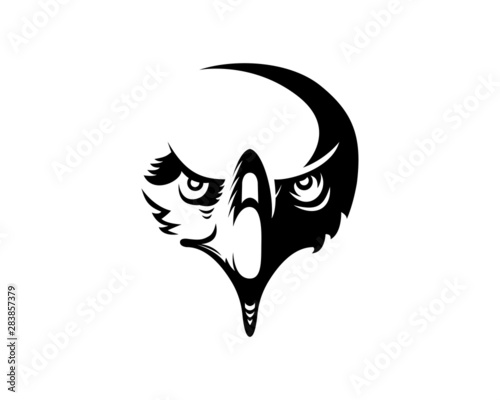 Eagle vector illustration in monochrome. Black and white. Can be used as tattoo design, decal, stencil, vinyl, tshirt printing.