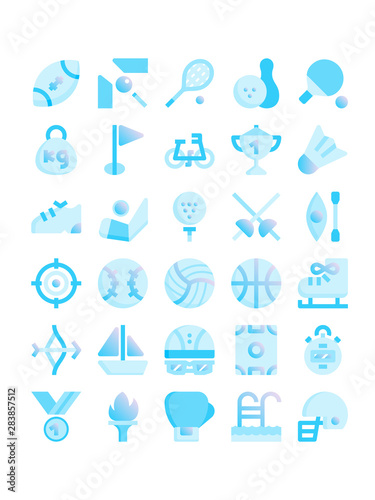 sport gradient flat icons