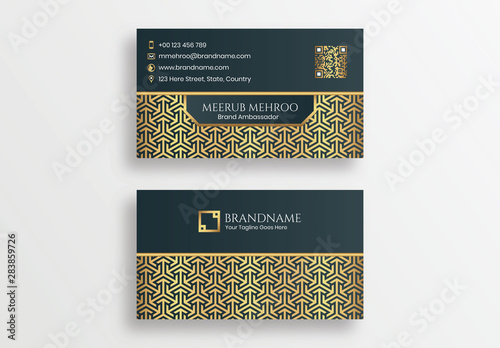 Luxury Style Black and Golden Business Card Design Template