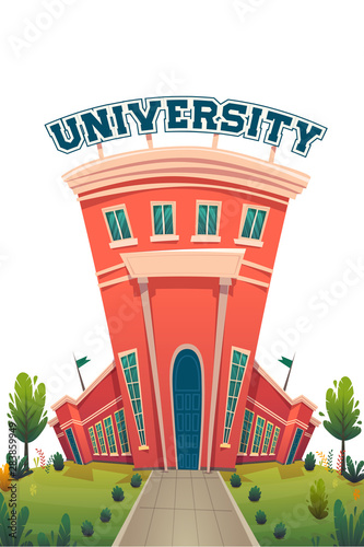 university campus building hall education for students cartoon vector illustration , brotherhood smart nerd classes hipster young people profession choice future knowledge day