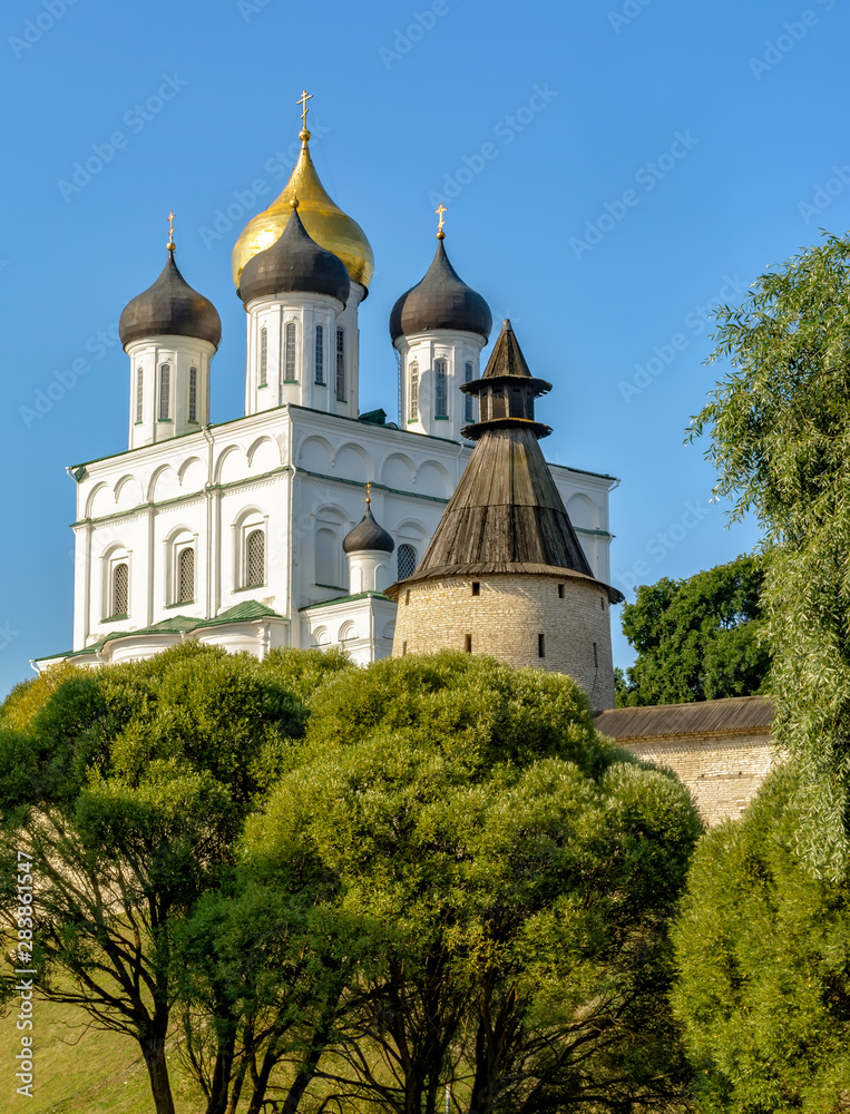 Holy Trinity Cathedral in Pskov is the main attraction of the city.