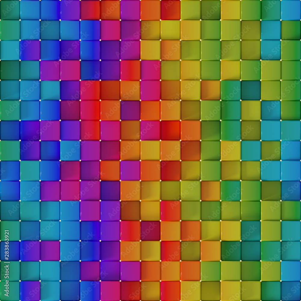 Seamless pattern of vivid colorful cubes 3D render Seamless pattern of vivid colorful cubes 3D render